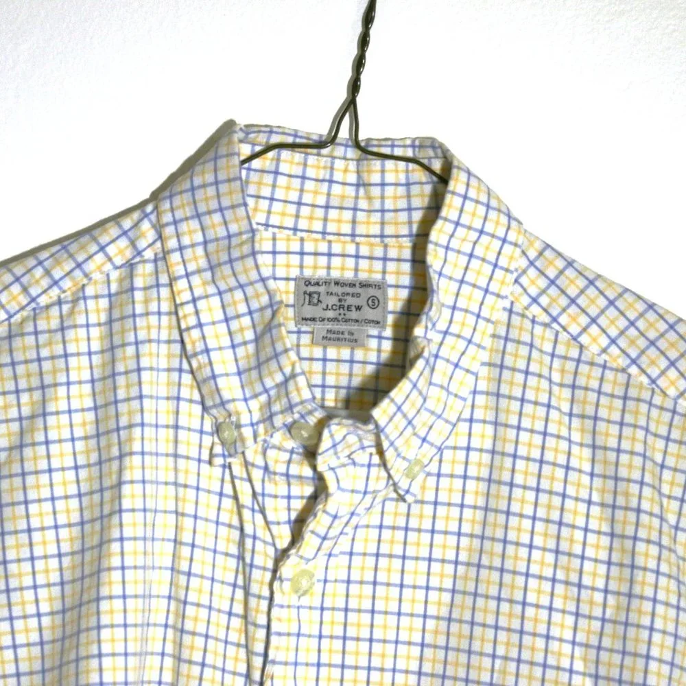 J. Crew yellow/blue plaid dress shirt.
